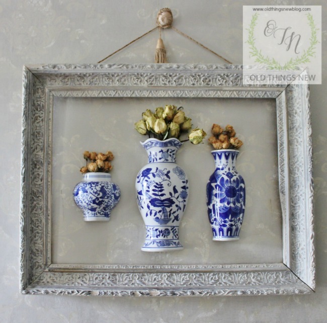 Blue and White Wall Vases
