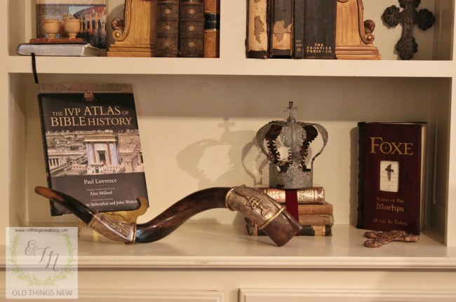 Bookcase Styling From OldThingsNewBlog