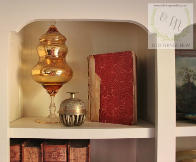 Bookcase Styling From OldThingsNewBlog