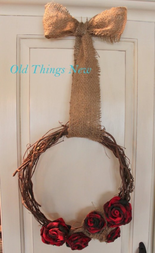 Wool Shirt Rosette Wreath 015-001